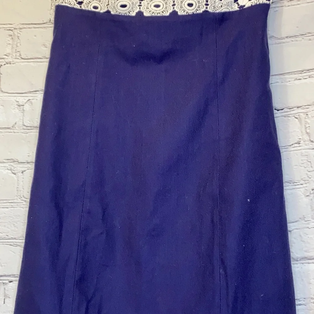 Lilly Pulitzer Navy Blue White Strapless Dress Size 0 - Picture 4 of 11